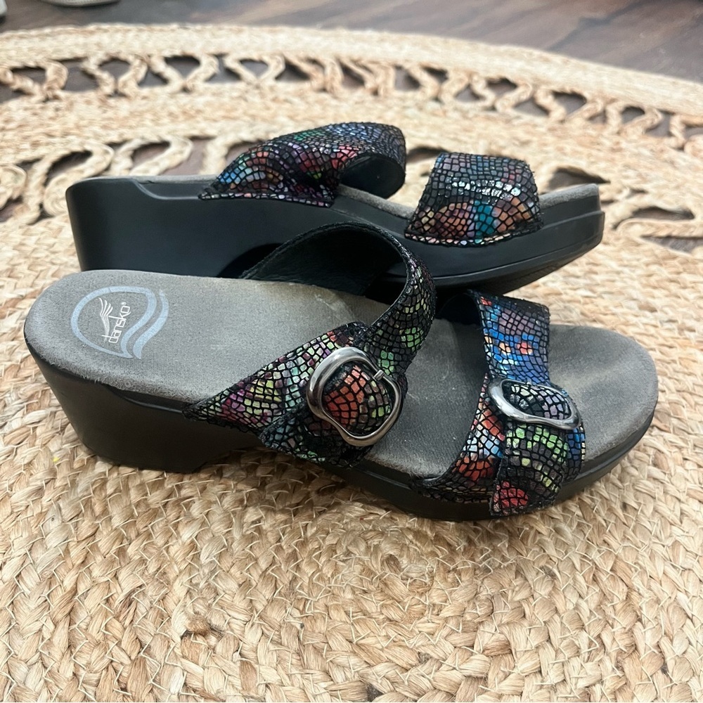 Dansko Sandal Clog Multi Color Snake Skin - image 1